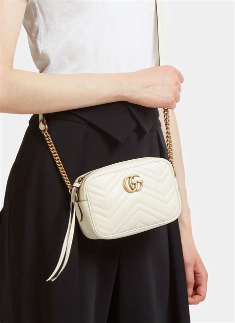 gucci gg marmont mini matelassé camera bag white|Gucci Marmont small price.